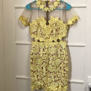 Yellow lace dress